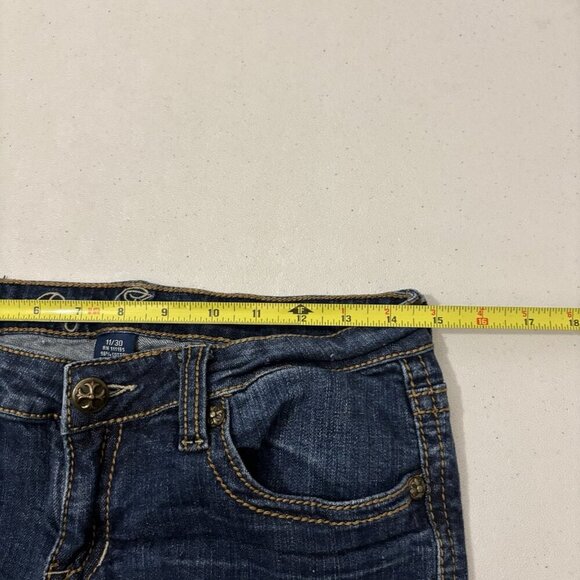 Request Jeans Embellishe Pockets Skinny Low Rise Dark Wash Denim Jean Size 11/30 - Picture 8 of 10